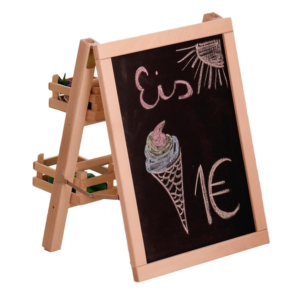 Kreidetafel aus Holz mit Stiegen Einsätzen