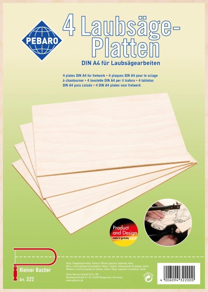 laubsaegeplatte - motiv selbst auftragen - insgesamt 4 platten