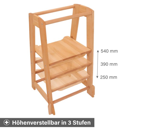 Lernturm höhenverstellbar - in 3 Stufen für kleine und große Kinder