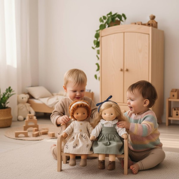 Puppenbank für Kleinkinder zum Spielen