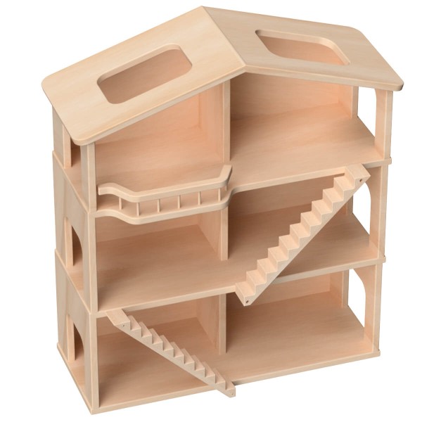 Puppenhaus Treppe an Puppenstube befestigt