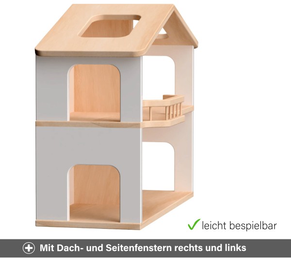 Puppenhaus Detail - Dach und Seitenfenster