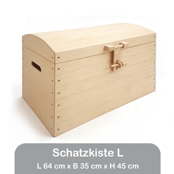 Mittelgroße Schatzkiste - Piratenkiste - Schatztruhe - Kindergarten - Kita - Geburtstagsgeschenk – mit Deckel