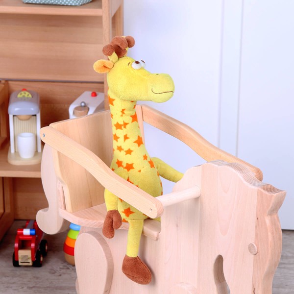 Schaukelpferd mit Sitzhalterung und Kuscheltier