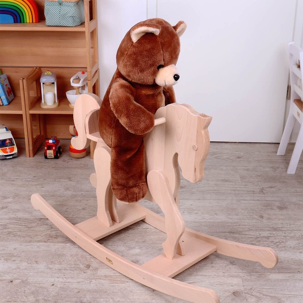 Schaukelpferd ohne Sitzhalterung mit Teddy