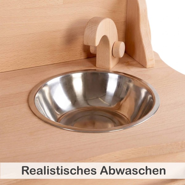 Spielküche Spüle Metallschüssel realistisches Abwaschen