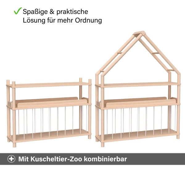 Spielregal für Kinder - Kombinierbar mit Kuscheltierzoo