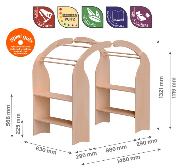 Kinder Spielhaus Finja aus Erle in weiß Natur