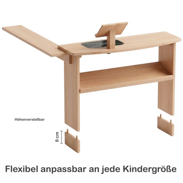 Kinder Spieltheke Buche - 8cm höhenverstellbar