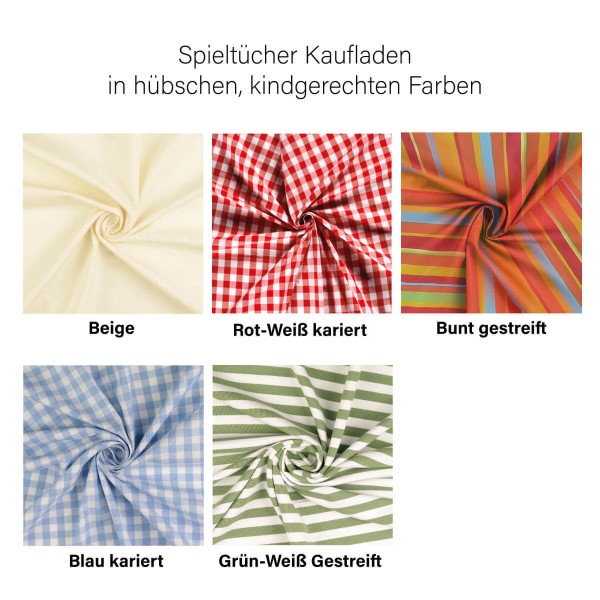 Kaufladen Spieltuch in verschiedenen Farben erhältlich - Zusammengelegt