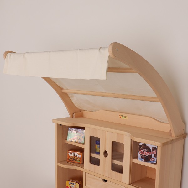 Kaufladen mit Spieltuch in Beige - Kita Variante mit Markise