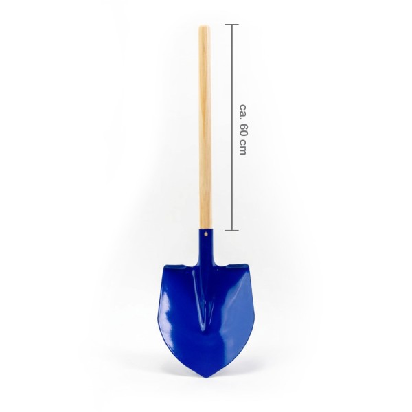 Blaue Kinder-Spatenschaufel Holsteiner mit Holzstiel 80cm Kinderschaufel blaues Metallblatt und langer Holzgriff Gartenspielzeug Kinder Spatenschaufel für Sandkasten