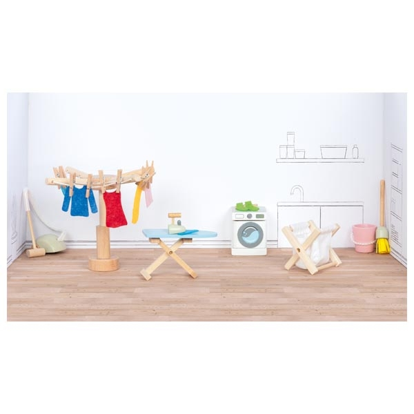 Waschküche Set für Puppenhaus
