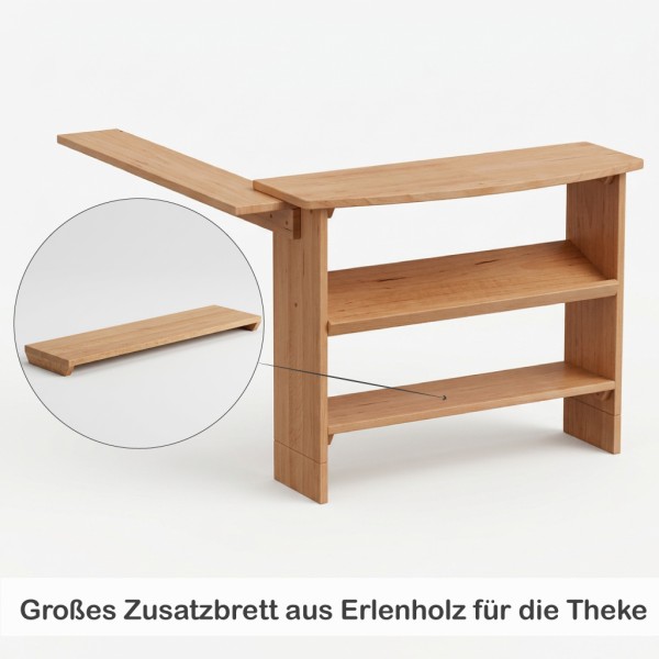 Zusatzregal aus Erlenholz für Spielständer