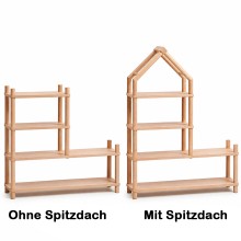 Kinder Schuhregal mit Sitzbank in zwei Naturholz-Varianten für Flur und Kinderzimmer