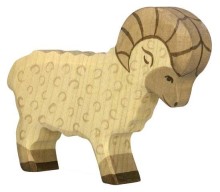 Holztiger Widder Krippenfigur Weihnachtsgeschenk Holz öko Naturspielzeug pädagogisch wertvolles Spielzeug Montessori Waldorf Holztiger Ostheimer Spielbauernhof