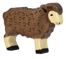 Holztiger Schaf Stehend Krippenfigur Weihnachtsgeschenk Holz öko Naturspielzeug pädagogisch wertvolles Spielzeug Montessori Waldorf Holztiger Ostheimer Spielbauernhof