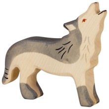 80109 Wolf Weihnachtsgeschenk Holz öko Naturspielzeug pädagogisch wertvolles Spielzeug Montessori Waldorf Holztiger Ostheimer Spielbauernhof