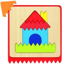 Fuehlpuzzle | 3 teilig | Haus - Schiff - Burg | Lernspielzeug | Goki 56906-Tasten
