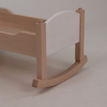 Wiegenkufen für Puppenbett am Peitz-Puppenbett montiert