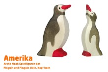 Pinguin und kleiner Pinguin | Amerika 2 Tier-Paket | Arche Spielfiguren | Holztiger
