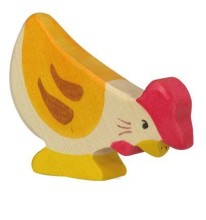 Huhn Holztiger 80.016 Tier fuer Bauernhof fuer Kinder Holzspielzeug