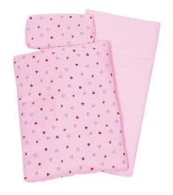 Puppenbettzeug Herzchen rosa - Bio-Babyspielzeug – Feinmotorik fördern – pädagogisches Spielzeug – Waldorf geeignet