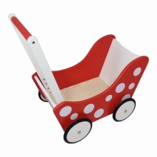 weiß rot mit Punkten – Lauflernwagen – Laufwagen – Buggy – Puppenmutti – Baby Born Puppe