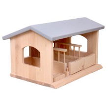 Massivholz-Pferde-Stall-Boxen-Bauernhof-Reiterhof-grau