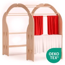 Kasperle Theater Tuch Set - rot- beige